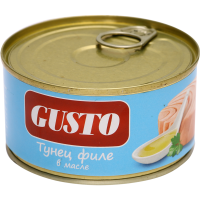 

Тунец "GUSTО" (филе в масле) 185г