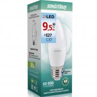Светодиодная лампа «Smartbuy» C37, 9,5W, 4000K, E27, дневной белый свет.