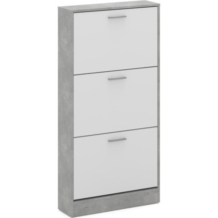 Тумба для обуви «Империал» 600, 3-х дверная, Ателье светлый/Белый