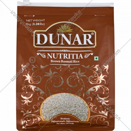 Рис «Dunar» длиннозёрный, не шлифованный, коричневый бурый, 1 кг