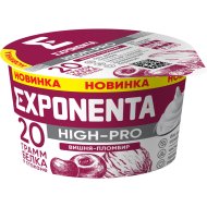 Продукт кисломолочный «Exponenta» High-pro  обезжиренный, со вкусом вишня-пломбир, 160 г