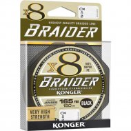 Леска плетеная «Konger» Braider X8 Black, 250148014, 150 м, 0.14 мм