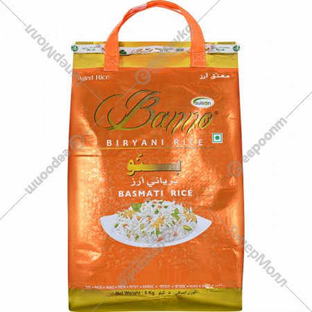 Рис «Banno» Бирьяни длиннозёрный шлифованный обработанный паром, 5 кг