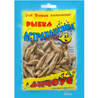 

Анчоус сушеный"АСТРАХАНКИНА" РФ 80 г