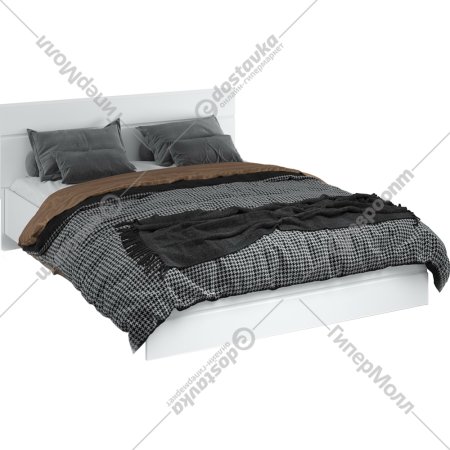 Кровать «Империал» Йорк 160, подъемный механизм, Белый жемчуг/Белый глянец