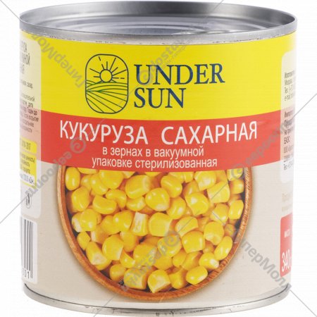 Кукуруза «Under Sun» консервированная сахарная, 340 г