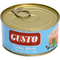 

Тунец "GUSTO"(филе, с/с) 185г
