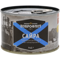 

Рыба сайра "ДОБРОФЛОТ" нат. 245 гр