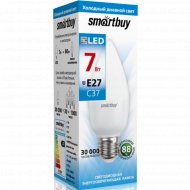 Светодиодная лампа «Smartbuy» C37, 7W, 6000K, E27, холодный белый свет
