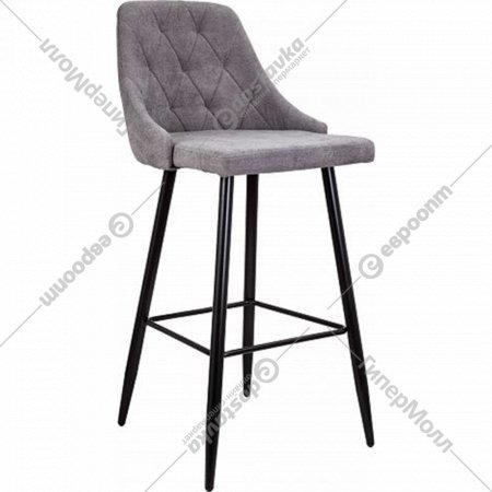 Барный стул «AksHome» Lara 2, ткань, светло-серый/черный