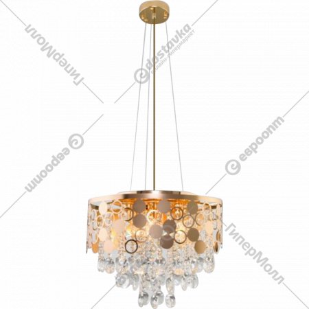 Подвесной светильник «Евросвет» Strotskis Smart, 10123/6, золото/прозрачный хрусталь