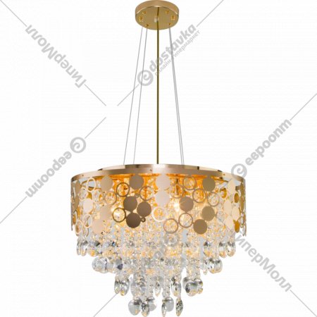 Подвесной светильник «Евросвет» Strotskis Smart, 10123/8, золото/прозрачный хрусталь