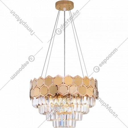 Подвесной светильник «Евросвет» Strotskis Smart, 10124/5, золото/прозрачный хрусталь