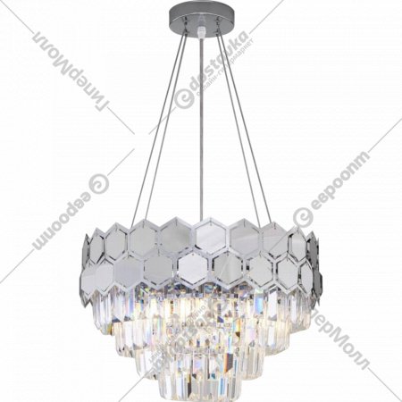 Подвесной светильник «Евросвет» Strotskis Smart, 10124/5, хром/прозрачный хрусталь