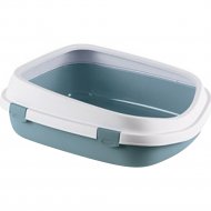 Туалет-лоток «Stefanplast» Queen, 96860, стальной синий/белый, 55х71х24.5 см