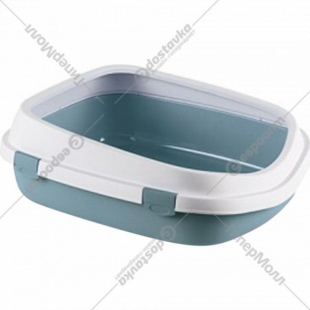 Туалет-лоток «Stefanplast» Queen, 96860, стальной синий/белый, 55х71х24.5 см