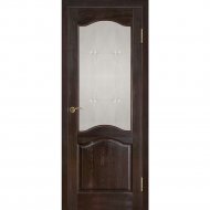 Дверь «Массив сосны» №7 без рамки ДО Темный лак/Матовое, 200х60 см