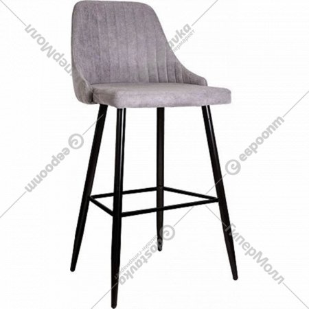 Барный стул «AksHome» Megan-2, ткань, светло-серый/черный