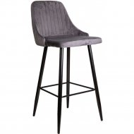 Барный стул «AksHome» Megan-2, велюр, серый/черный