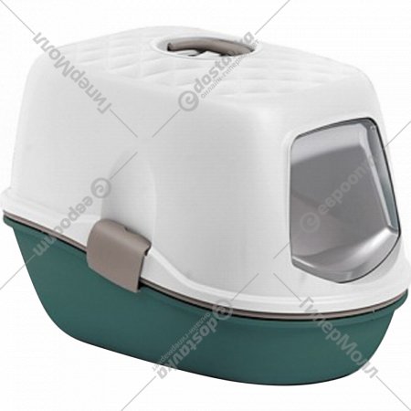 Туалет-домик для кошек «Stefanplast» Furba, 97963, зеленый/светло-серый/белый, 58.5х39.4х42.7 см