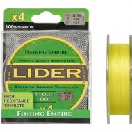 Леска плетеная «Lider» Fluo Yellow, 001-010, 100 м, 0.10 мм