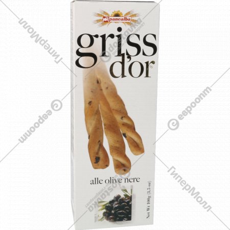Хлебные палочки «Griss dior» c черными оливками, 100 г