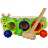 Развивающая игрушка «WoodLand Toys» Стучалка цветная. Гусеница, 115201