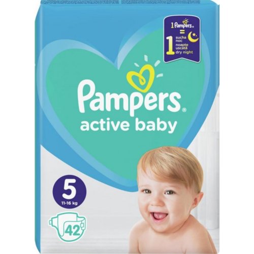 Подгузники «Pampers» Active Baby, Размер 5, Junior, 11-16 кг, 42 шт