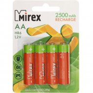 Комплект аккумуляторов «Mirex», HR6-25-E4, 4шт