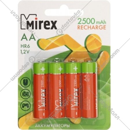 Комплект аккумуляторов «Mirex» AA2500mAh, 4 шт