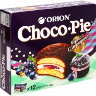 Печенье-бисквит «Choco Pie Orion» черная cмородина, 12х30 г