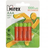 Комплект аккумуляторов «Mirex», HR03-10-E4, 4шт