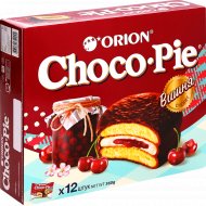 Печенье-бисквит «Choco Pie Orion» вишня, 12х30