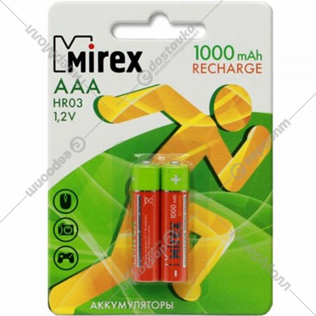Комплект аккумуляторов «Mirex» ААА, 1000 mAh, 1.2В, 2 шт