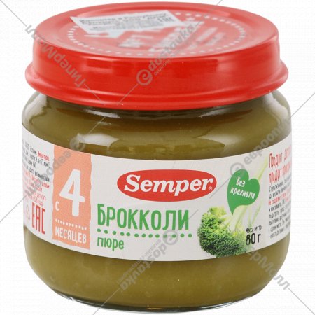 Пюре овощное «Semper» брокколи, 80 г