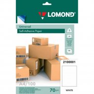 Бумага «Lomond» самоклеящаяся для этикеток А4, 2100001, 100 листов.