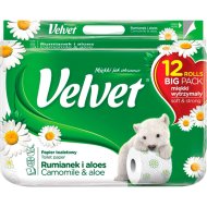 Туалетная бумага «Velvet» с запахом ромашки, 12 рулонов