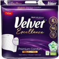 Туалетная бумага «Velvet» Excellence, четырехслойная, 9 рулонов