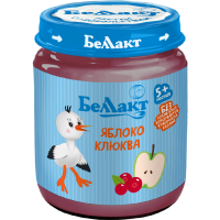 

Пюре "БЕЛЛАКТ" (яблоко/клюква,б/с) 100г