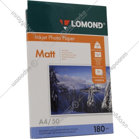Фотобумага «Lomond» для струйной печати А4, 0102014, 50 листов.