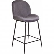 Барный стул «AksHome» Trend, велюр, серый/черный
