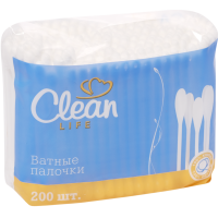 

Ватные палочки "CLEAN LIFE" (п/э) 200шт