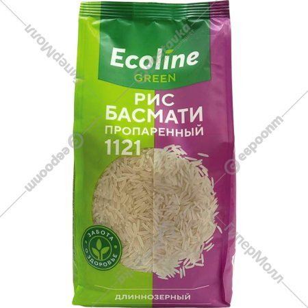 Рис «Ecoline Green» Басмати, пропаренный, длиннозерный, 800 г