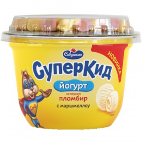 Йогурт «Су­пер­Кид» плом­бир с мар­шмел­лоу, 2%, 103 г