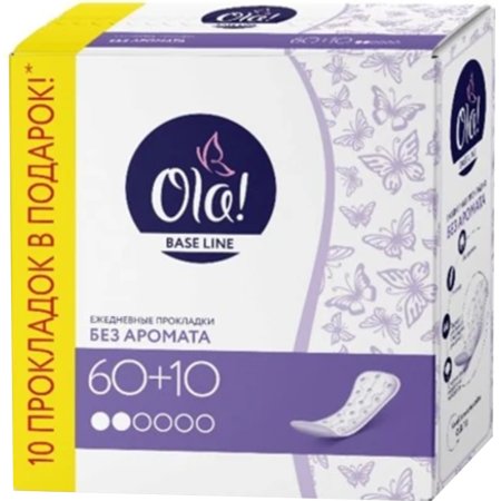Прокладки женские ежедневные «Ola!» Daily, 60+10 шт