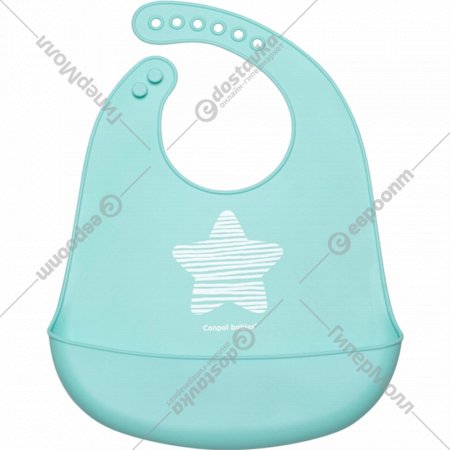 Нагрудник «Canpol Babies» Pastel, 74/024_blu, силиконовый, с карманом, 4+