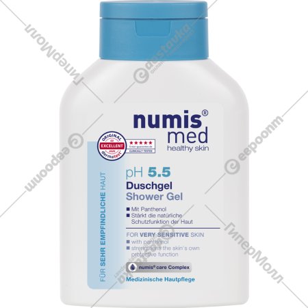 Гель для душа «Numis Med» pH 5.5, для чувствительной кожи, с пантенолом, 40213000, 200 мл