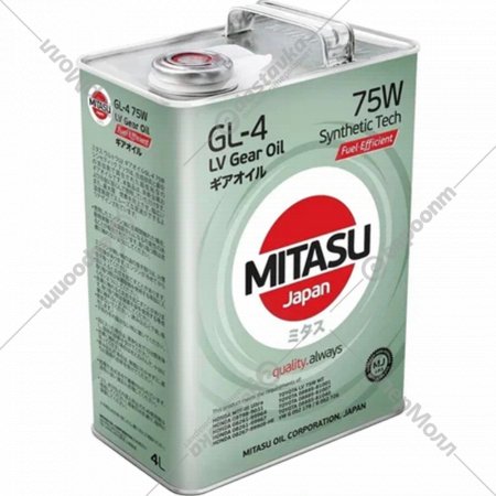 Трансмиссионное масло «Mitasu» Ultra LV Gear Oil 75W, MJ-420-4, 4 л