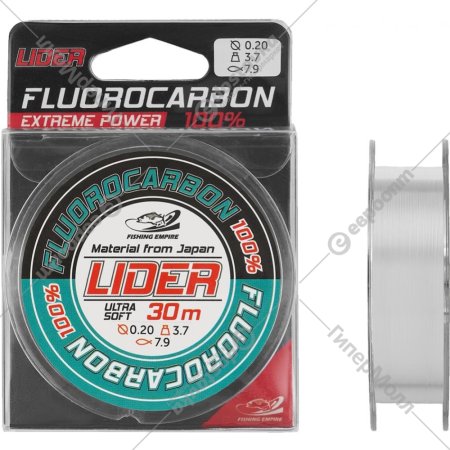 Леска флюорокарбоновая «Lider» Fluorocarbon 100%, FL- 0140, 30 м, 0.40 мм