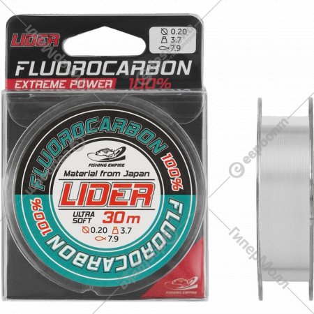 Леска флюорокарбоновая «Lider» Fluorocarbon 100%, FL- 0147, 30 м, 0.47 мм